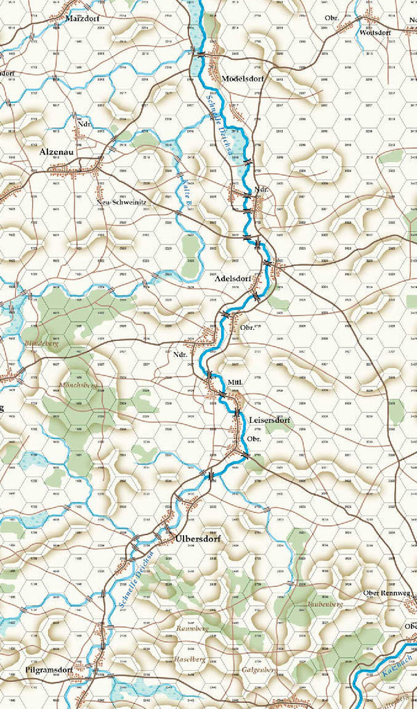 central map detail of 3-map Katzbach Campaign setup