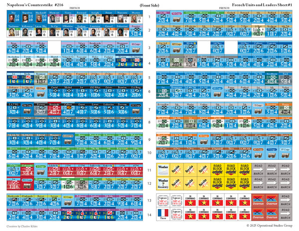 Countersheet #1 for Napoleon's Counterstrike: French Units & Leaders (Front)